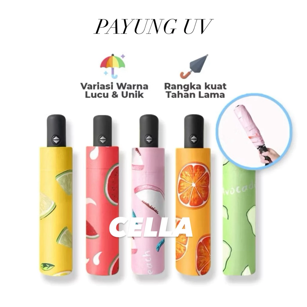 Cella Payung uv Lipat 3d Anti Sinar UV radiasi panas / hujan Protection Motif Beruang payung uv payung 3d karakkter lucu