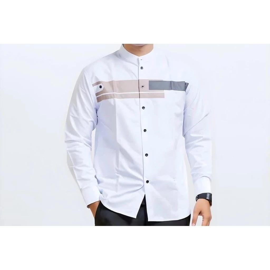 BAJU KOKO PRIA LENGAN PANJANG MOTIF YORDAN KOKO MUSLIM KEKINIAN SIZE M. L. XL. XXL XXXL