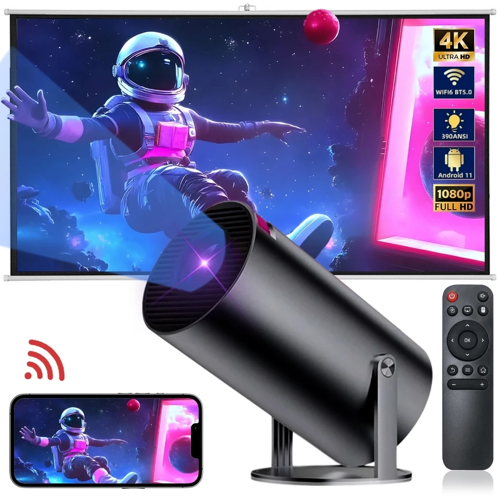 COD Proyektor HY300 Smart Projector 180 ANSI Lumens HD 1080P Bluetooth5.0 1G+8G Android 11.0