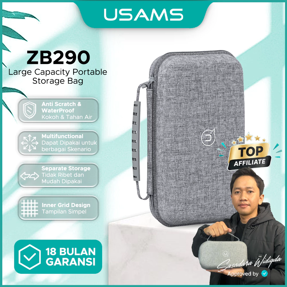 USAMS Portable Storage Tas Gadget Multifungsi for Powerbank/TWS/Organizer Cable ZB290 ZB263 ZB351