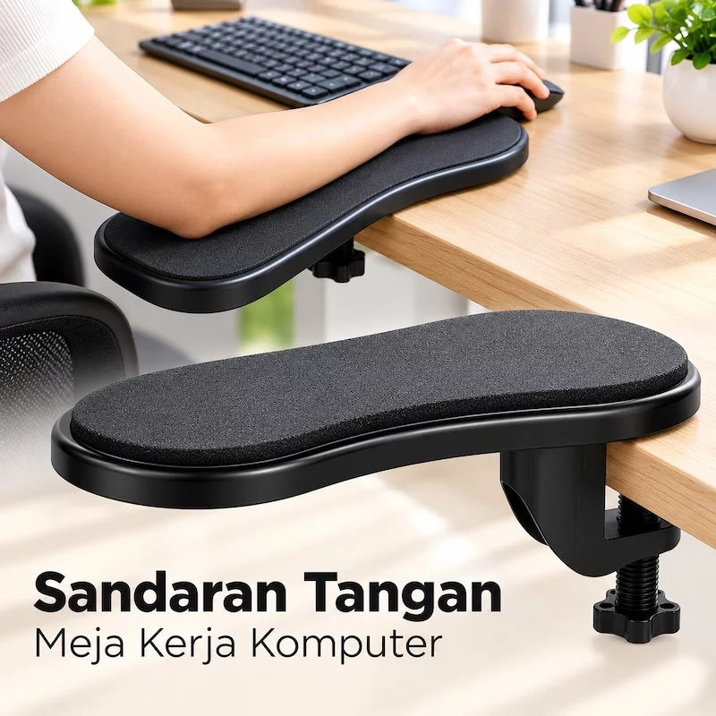 Sandaran Tangan Meja Ergonomis Arm Support Rest Komputer Gaming Kantor Anti Pegal Adjustable