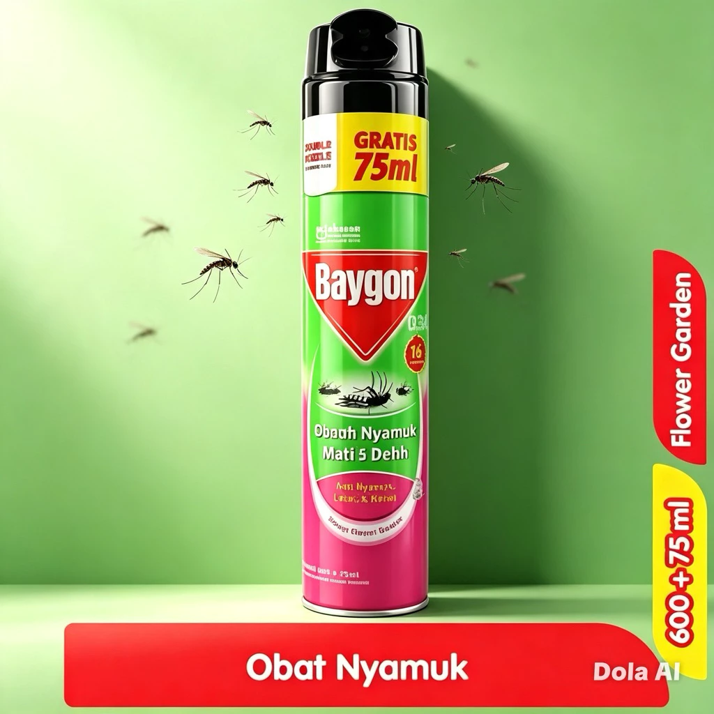 Baygon Aerosol flower garden 600ml + 75ml - citrus fresh 600ml flower garden 600ml