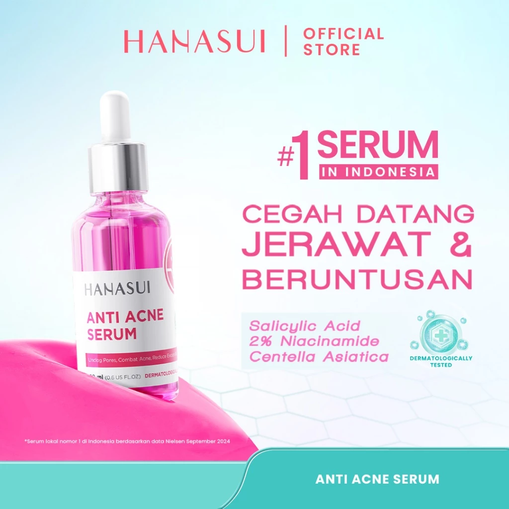 Hanasui Anti Acne Serum - Jerawat & Beruntusan Menenangkan dengan Centella Asiatica Salicylic Acid & Niacinamide
