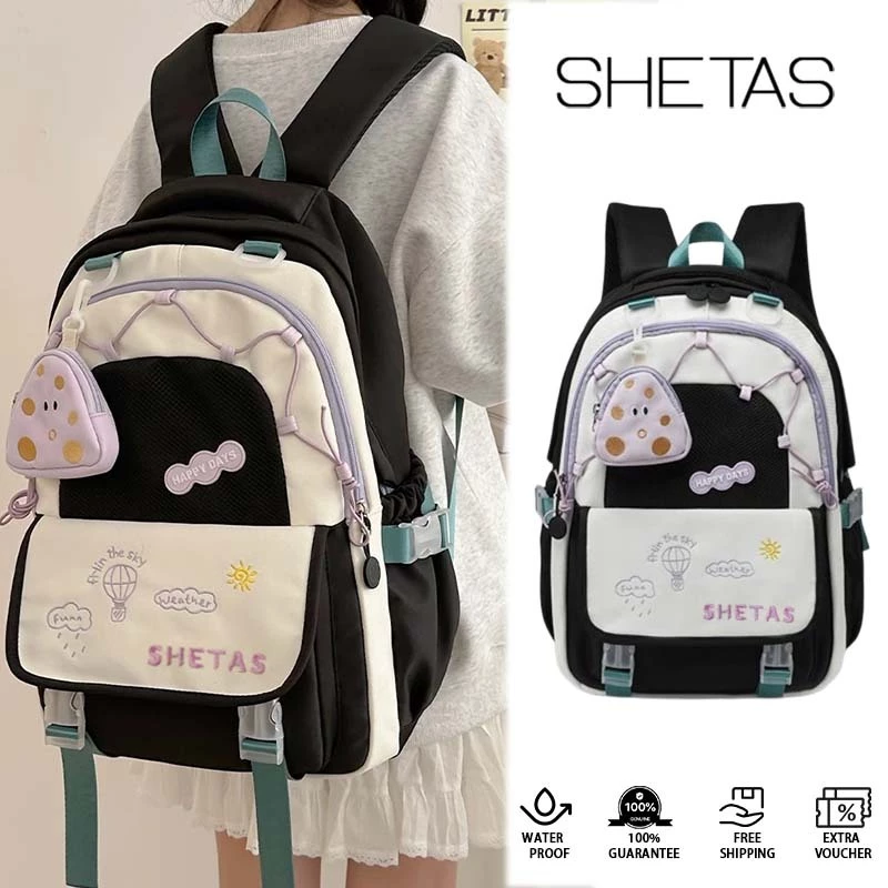 [Ready]Tas Sekolah Berkapasitas Besar Tas Bahu Siswa Perempuan Kuliah Tas Ransel Laptop Gadis Lucu Wanita Korea Import Fashion Backpack