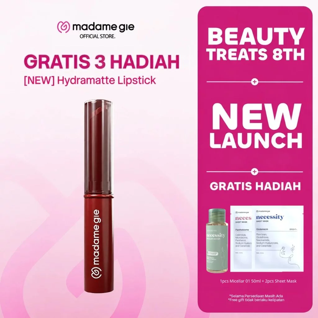 Madame Gie Hydramatte Lipstick Makeup Hydrating Lipstick Matte Finish Long Lasting 12H