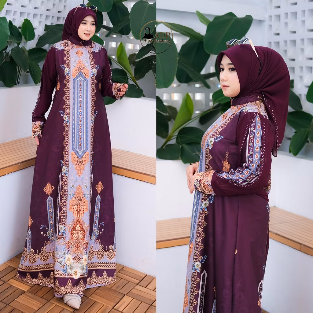 (ANR GAMIS BANDUNG) Ghaniya Dress Gamis Sakira Twill Wudhu Friendly Free Hijab Model Elegan