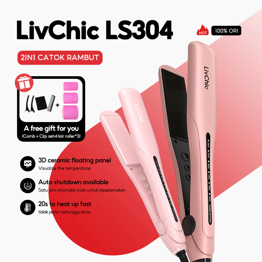 LivChic LS304 3IN1 Catokan Rambut 65W daya 2 meter 360° Sudut belok jauh 3IN1