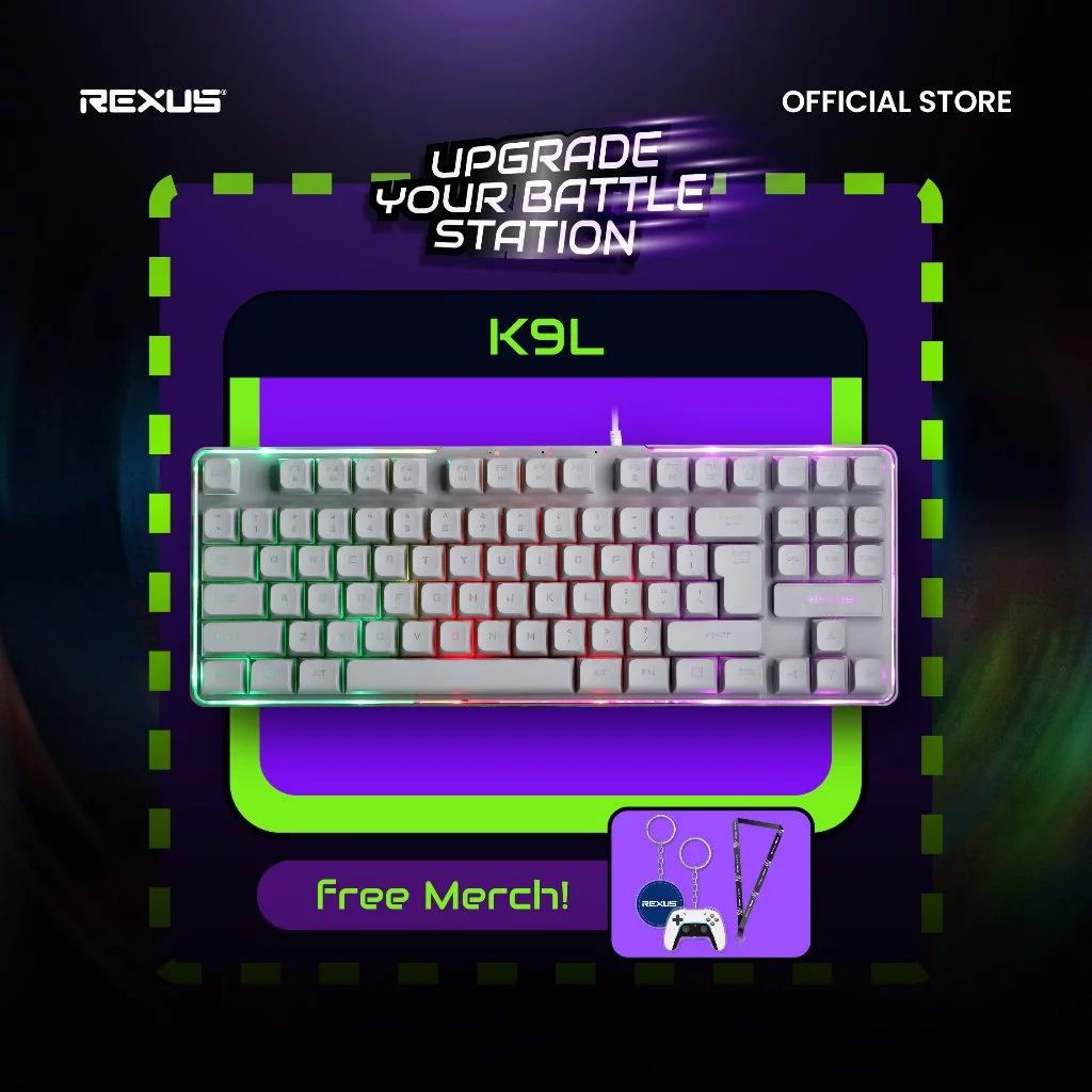 Rexus K9L Keyboard Gaming Membrane Battlefire - RGB Backlight Plug & Play