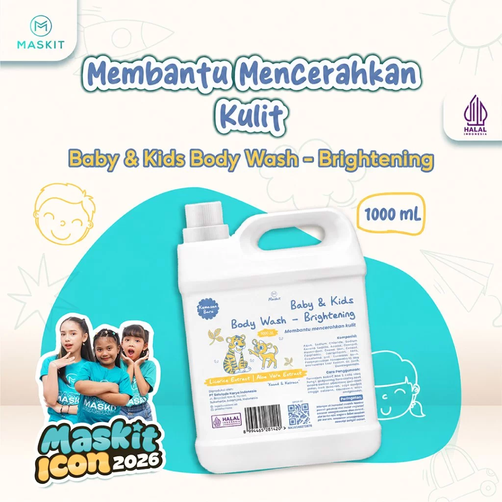 Sabun Bayi & Anak Mencerahkan Kulit Baby Kids Brightening Wash Maskit