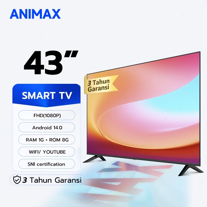 Animax Smart TV 43/40/32 inch TV Digital LED TV Android 14.0/OS Coolita Televisi YouTube - WiFi