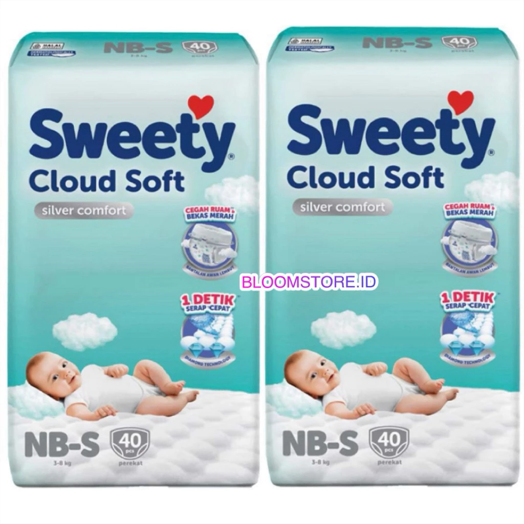 PAKET 2 BALL - SWEETY SILVER Pant Pants Popok 12 Jam Penyerapan Cloud Soft Celana Perekat Tape Taped Tapped Sekali Pakai Diaper Baby Bayi Diapers Newborn Nb S Nbs 40 Nbs40 Nb-S Nb-S40 S32 S 32 M30 M 30 L28 L 28 XL24 XL 24 XXL22 XXL 22 S36 36 Bayi Baru Lahir Pantz Hemat Bal