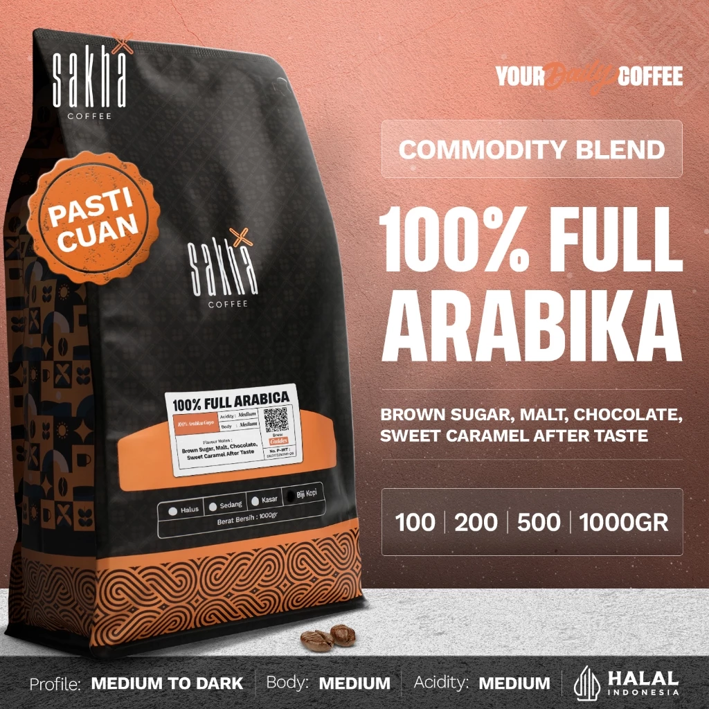Sakha Coffee Roastery BIJI KOPI 100% FULL ARABICA Commercial Espresso Based