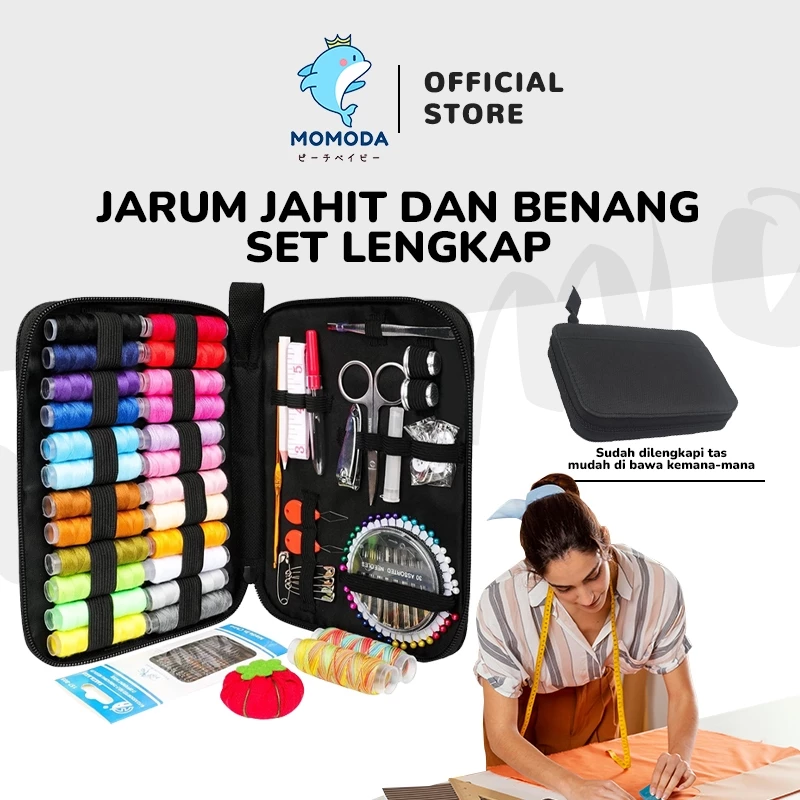 MOMODA Benang Jarum Official Jarum Jahit dan Benang 1 Set Alat Jahit Lengkap