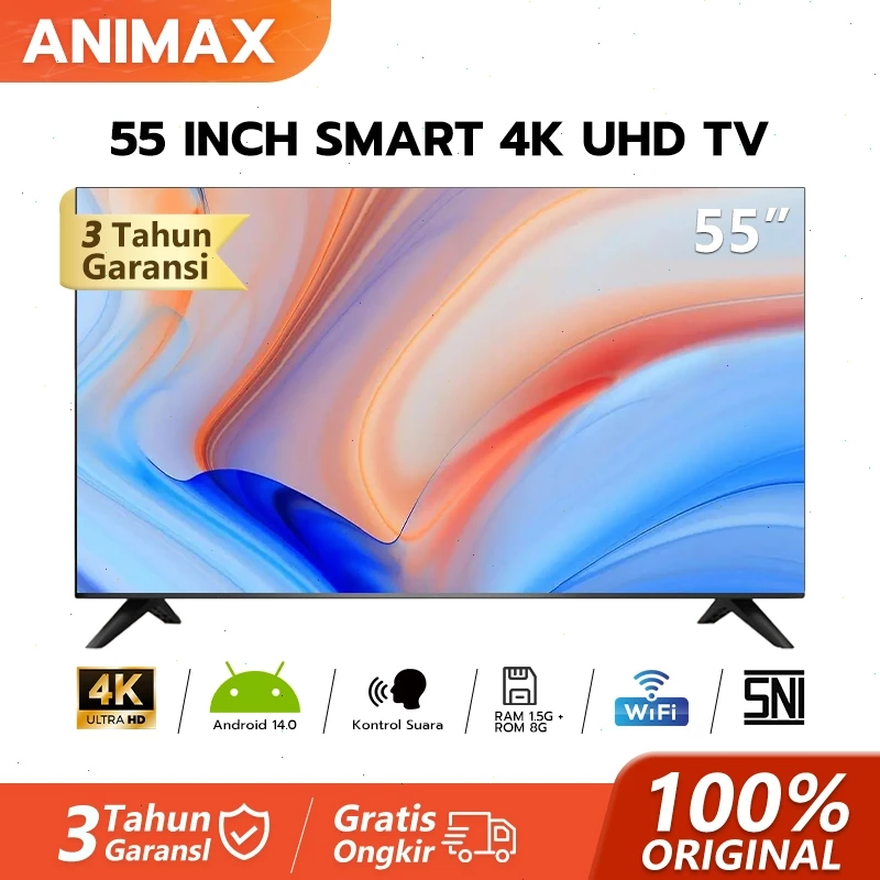 Animax Smart TV 50 inch Samrt tv android 50 inch 55 inch 65 inch digital tv led WIFI-Netflix/Youtube-Web browser