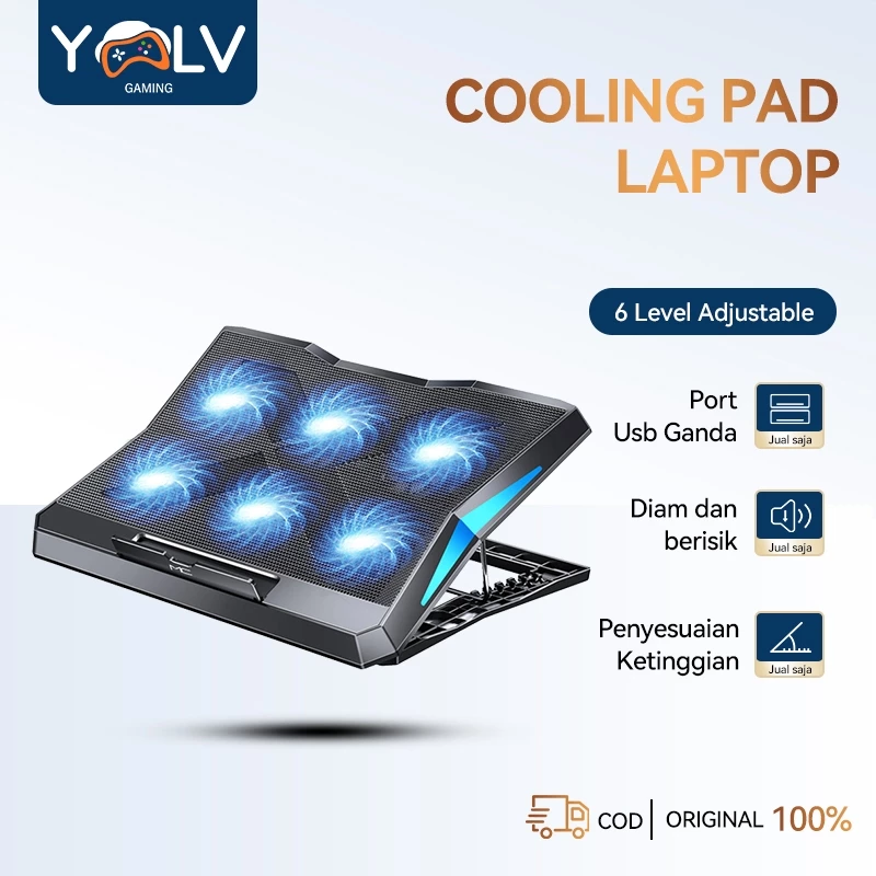 YLV Cooling Pad Laptop Pendingin Laptop Komputer Cooling Pad Laptop for 10-18 inci