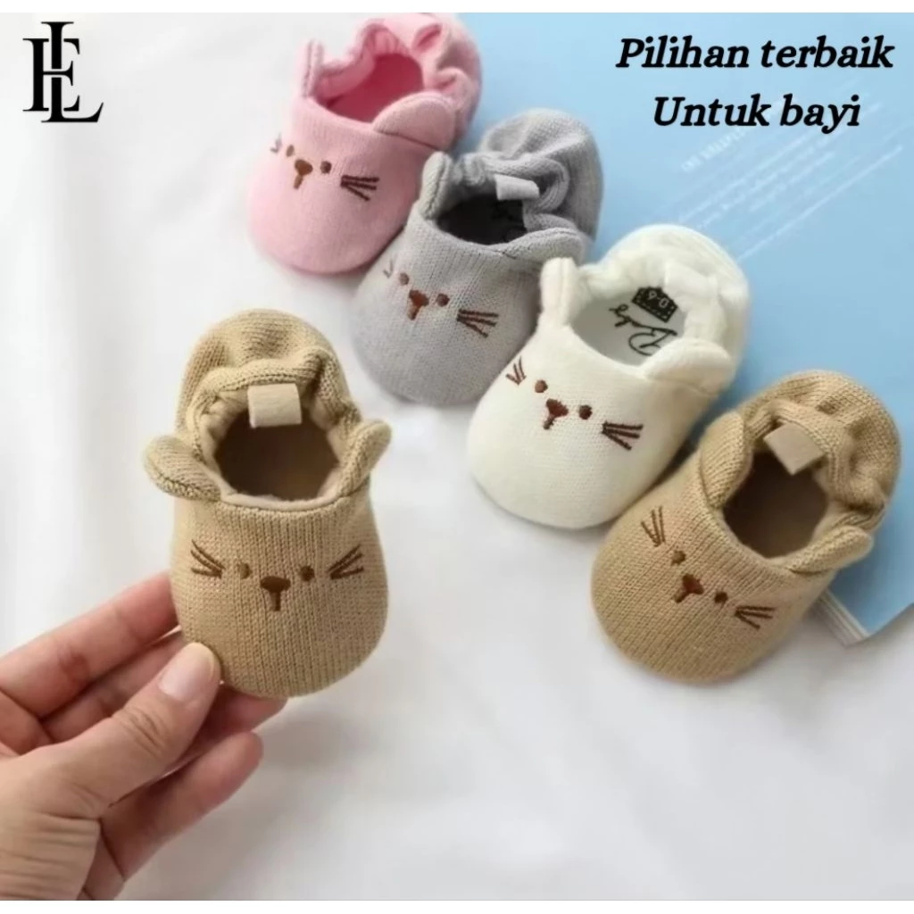 ELSHOES Sepatu Bayi Laki Laki Perempuan MEOW 1 3 6 9 12 Bulan 1 Tahun Murah Prewalker Shoes Cewek Cowok Terbaru