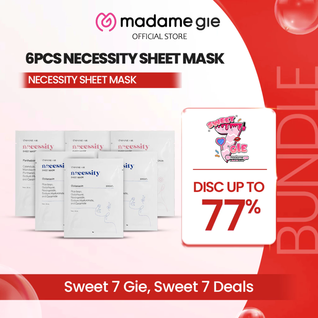 [BUNDLE ISI 6] Madame Gie Necessity Sheet Mask - Masker Perawatan Wajah