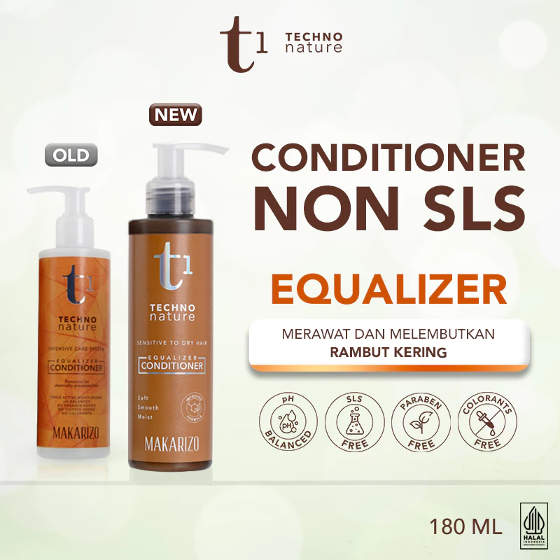 Makarizo T1 Techno Nature Equalizer Conditioner 180 mL - Shampo Non SLS / Sampo / Gentle Shampoo / Paraben Free / No Sulfat / Hair Care Hair Treatment Perawatan Rambut