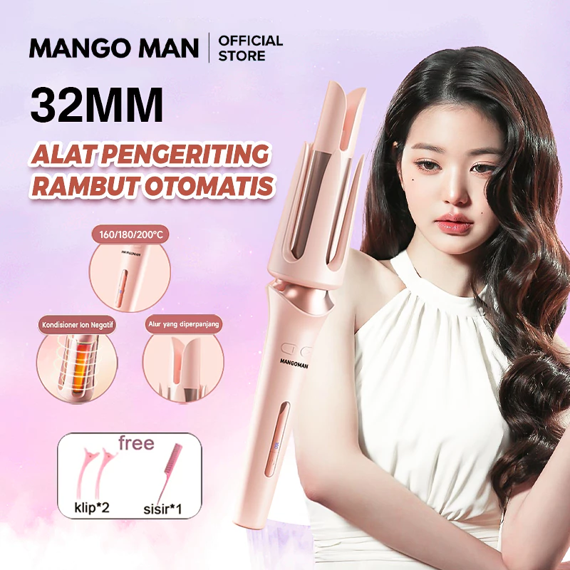 Catokan Keriting Keramik Otomatis Catokan Rambut Curly Hair Styler 32mm Layar LED New Desain Elegant dengan Automatic Curling Catokan Curly Otomatis Curly Rambut Curling Iron Ion negatif hair curler