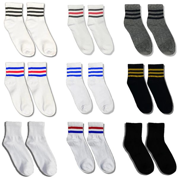 Kaos Kaki Oldschool Motif Hitam Putih Pria Panjang WIJAYA SOCKS