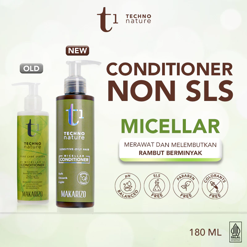 Makarizo T1 Techno Nature Micellar Conditioner 180 mL - Shampo Non SLS / Sampo / Gentle Shampoo / Paraben Free / No Sulfat / Hair Care Hair Treatment Perawatan Rambut
