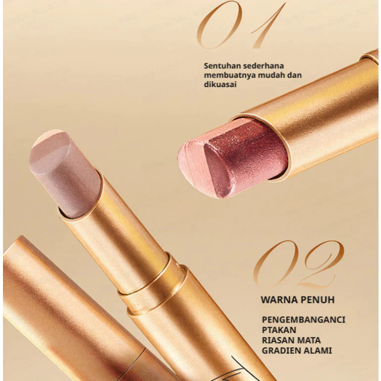 Kirim Dalam 24 Jam Eyeshadow Gradien Tiga Warna/Three-color Gradient Eyeshadow Stick/Dengan Gradien Mutiara Untuk Aplikasi Riasan
