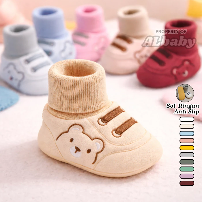 Sepatu Bayi Perempuan Laki-Laki Umur 0 - 12 Bulan Baby Shoes Prewalker Kaos Kaki Bayi Unisex Karakter Lucu Kekinian Anti Selip MILO