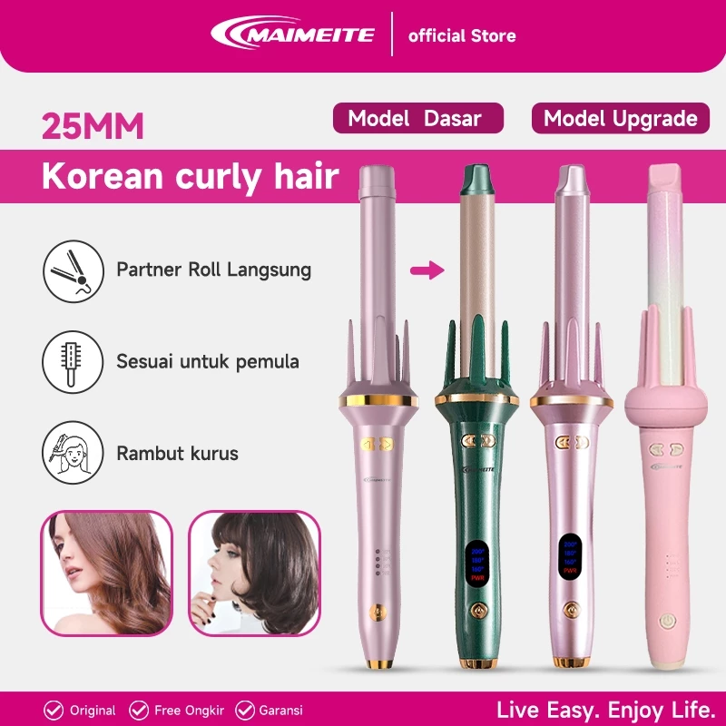 MAIMEITE Model Upgrade Catokan Curly Otomatis Catokan Keriting Rambut Otomatis Ceramics Curly Libra Hair Curly Styler 25mm