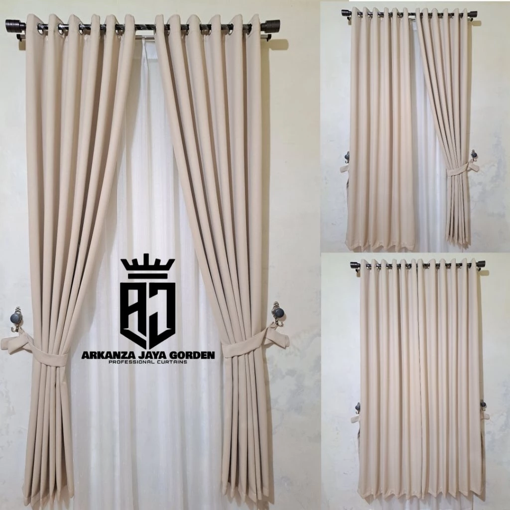 Gorden Blackout Warna Cream Ukuran L160 x T250