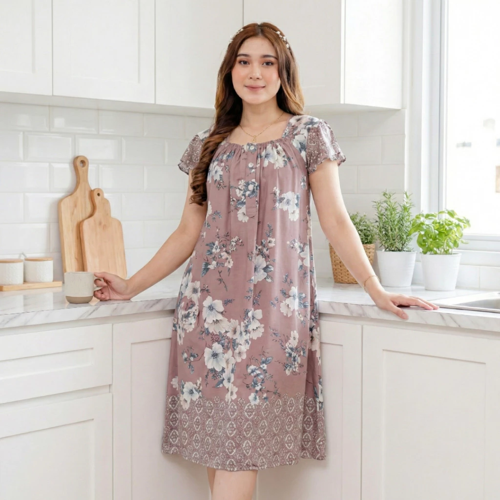 JASMINE Dress Imut Rayon Reactive | Daster Ibu Hamil Dan Menyusui
