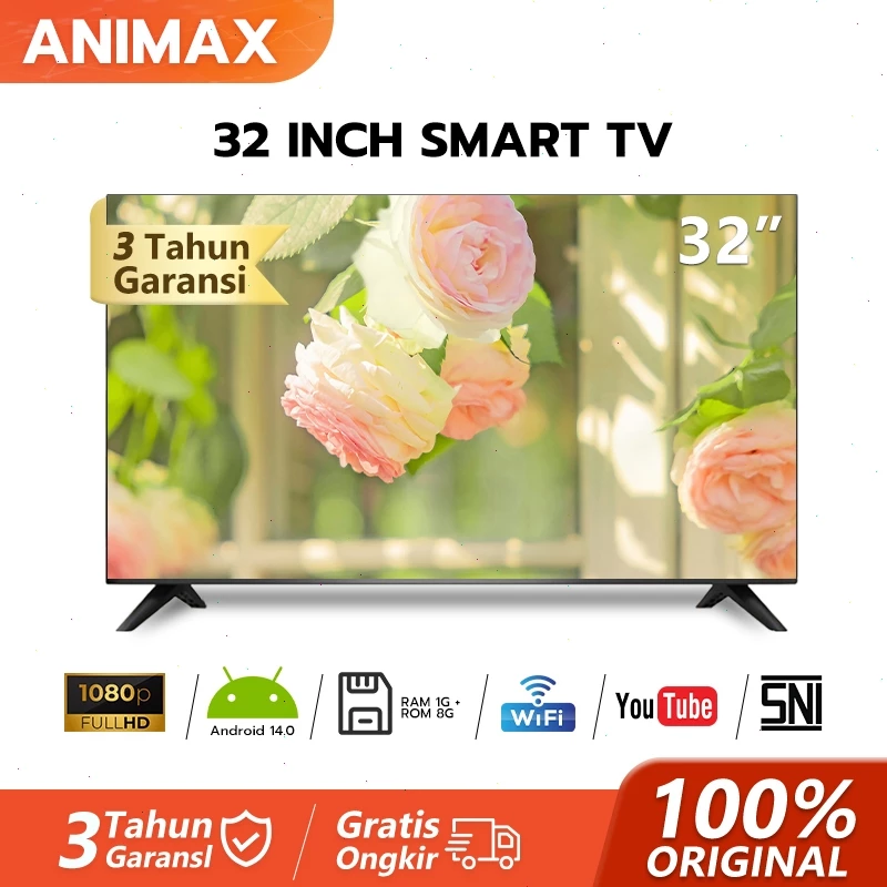 ANIMAX Smart TV LED 32 Inch Digital TV Android 14.0 /OS Coolita FHD Television LED WIFI-WEB Browser-Youtube
