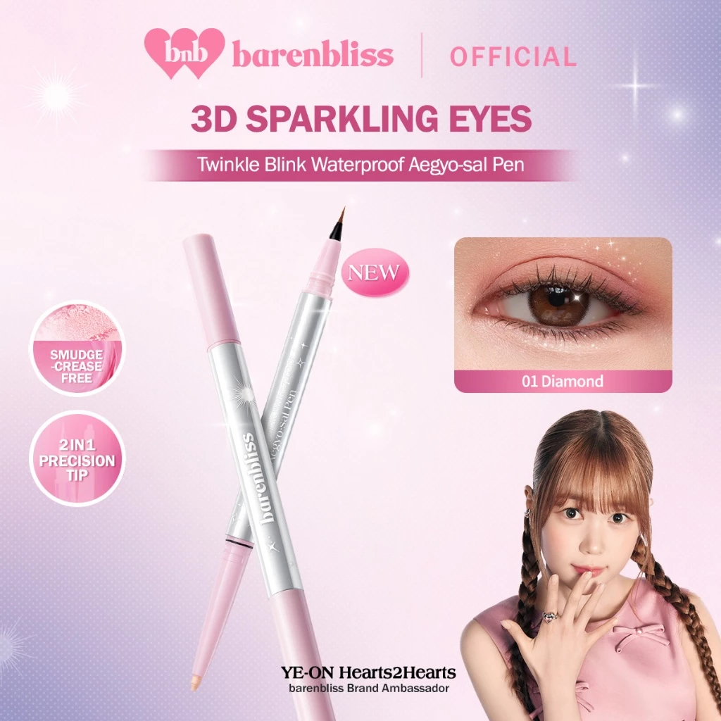 [BEST SELLING] BNB barenbliss Twinkle Blink Waterproof Aegyo-sal Pen Eyeliner Eyesahdow Tahan Lama 24 Jam High Pigmented Waterproof Smudgeproof Sweatproof Hiasan Mata Makeup Zero-Weight dan Crease-Free Glitter Shimmer Aman Untuk Mata Sensitif Korean Look