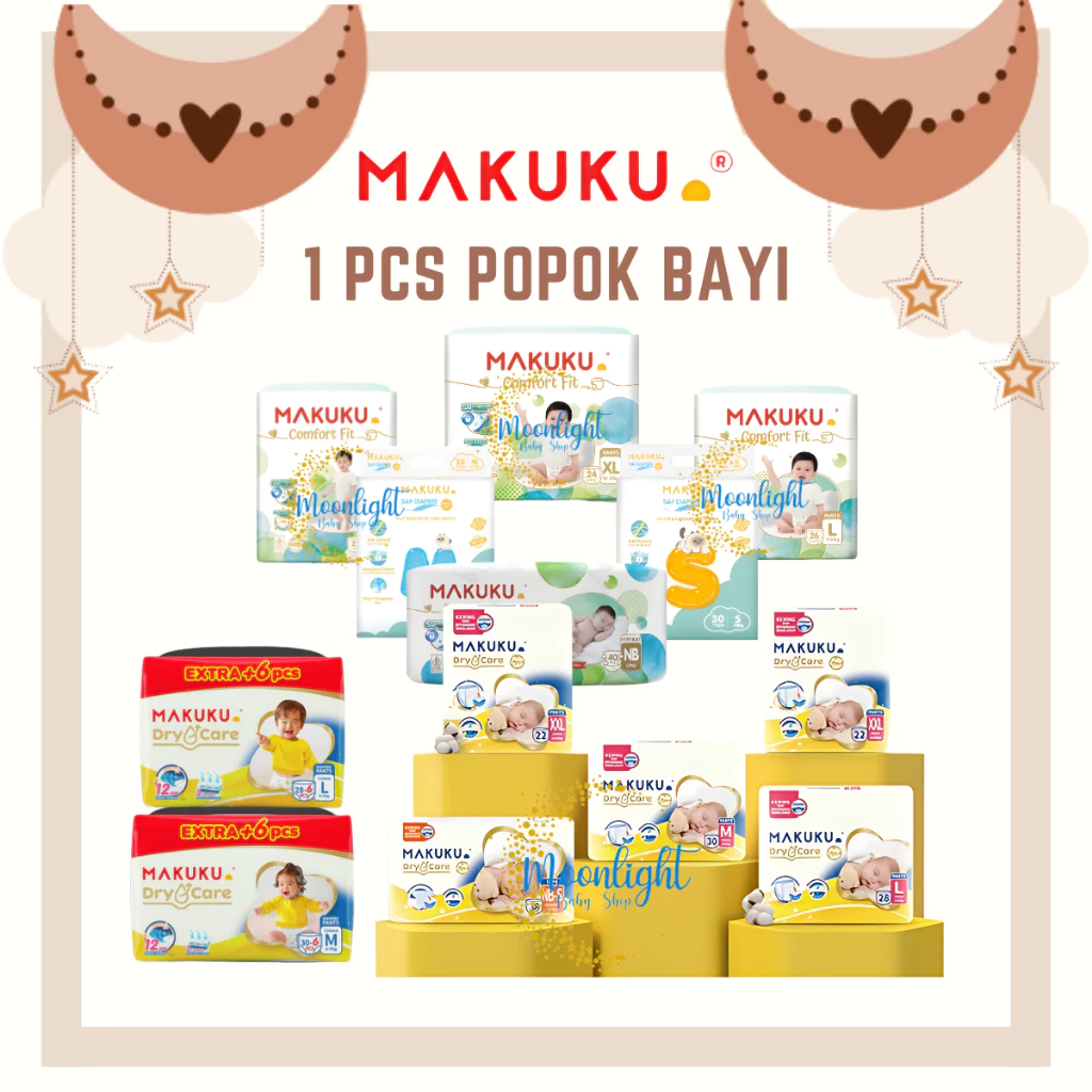 Popok Bayi Makuku Air Diapers Anti Gumpal SAP Diapers Comfort FIT | Makuku Dry Care