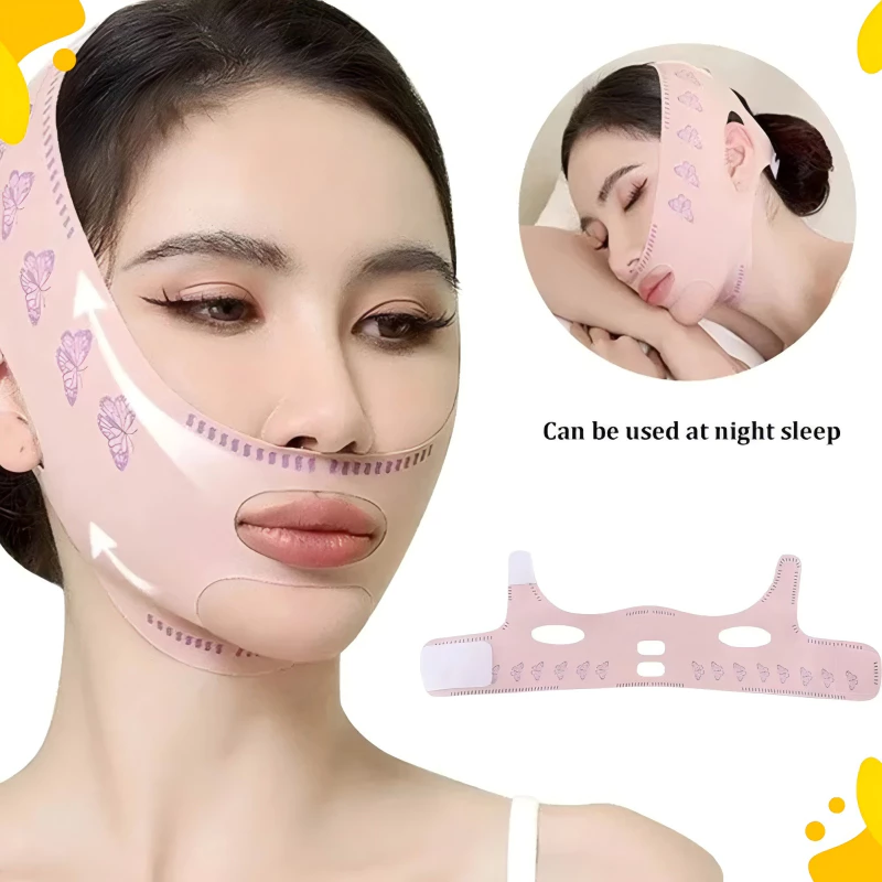 Masker Pengangkat Wajah V Shape 3D - Face Lift Up Belt, Sabuk Pengihil Double Chin Penirus Pipi Asli