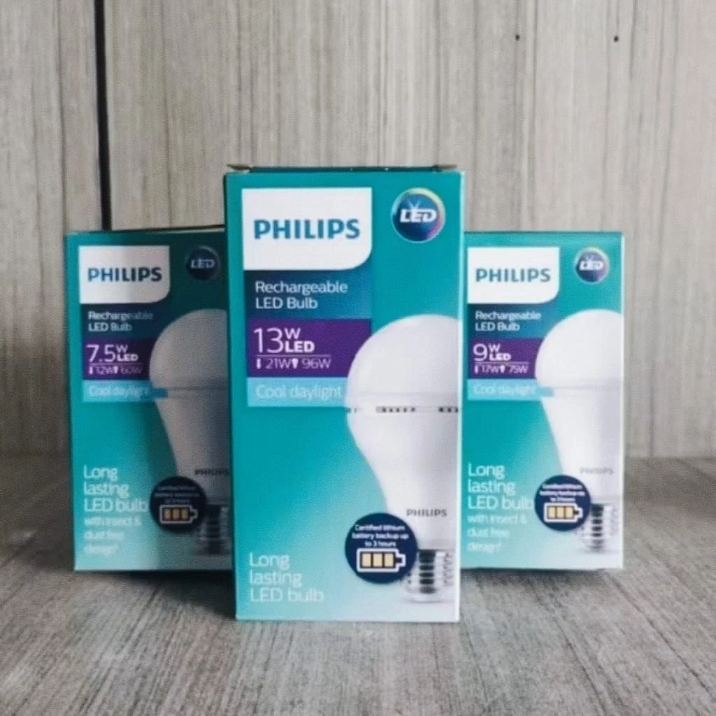 3 PCS Lampu emergency Philips 13 watt otomatis menyala ketika mati listrik tahan lama