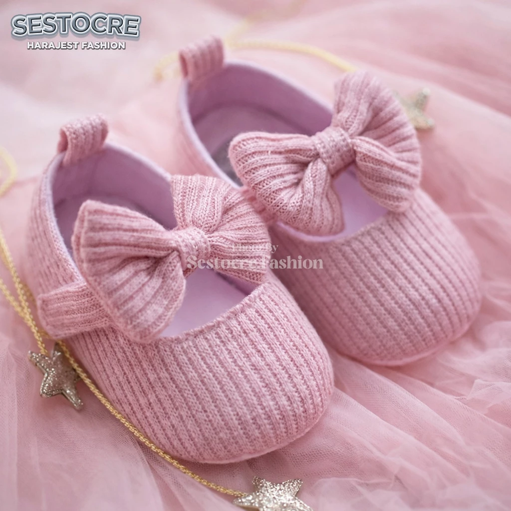 Sepatu bayi perempuan 0 12 bulan / sepatu anak baby shoes prewalker tali pita lucu anti slip ringan BOWKNOT Shoes - SHF