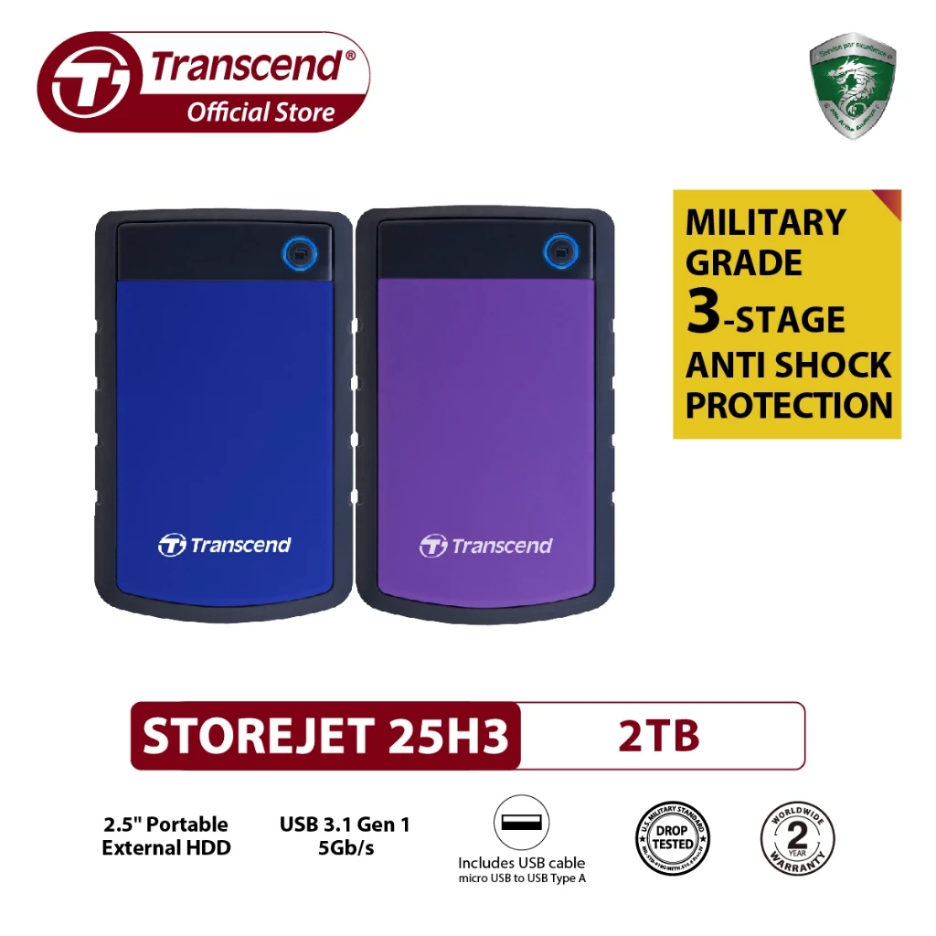 Transcend External HDD StoreJet 25H3 2TB