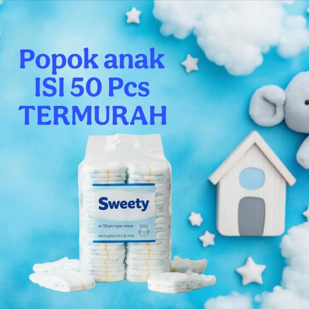 Pempes Repack ISI 50 pcs Tipe celana | Diaper baby Pampers anak Size Lengkap S,M,L,XL,XXL Popok TERMURAH