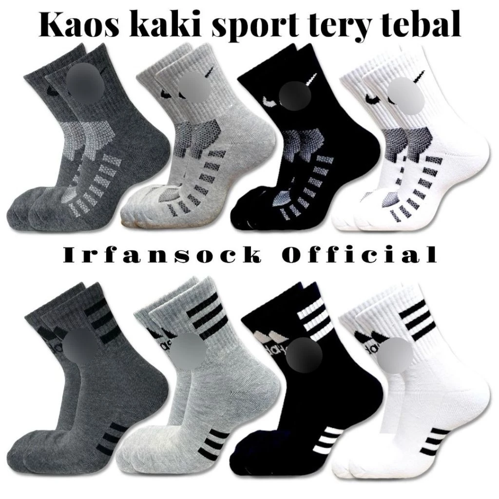 kaos kaki sport TEBAL bahan cotton Terry - kaos kaki sport tebal premium