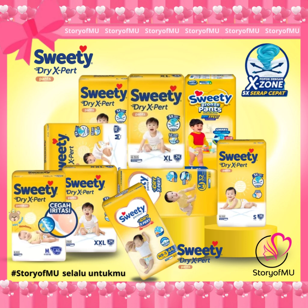 StoryofMU  SWEETY Bronze Comfort Pants Dry X-Pert NBS44 S38 M32 L28 XL24 XXL24 M48 L42 - Pamper