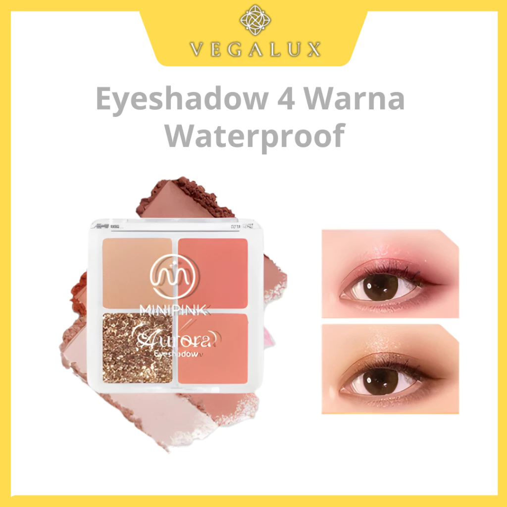 Eyeshadow 4 Warna Matte Shimmer Pigmen Tinggi Tahan Lama Waterproof Natural Look Longlasting MP047