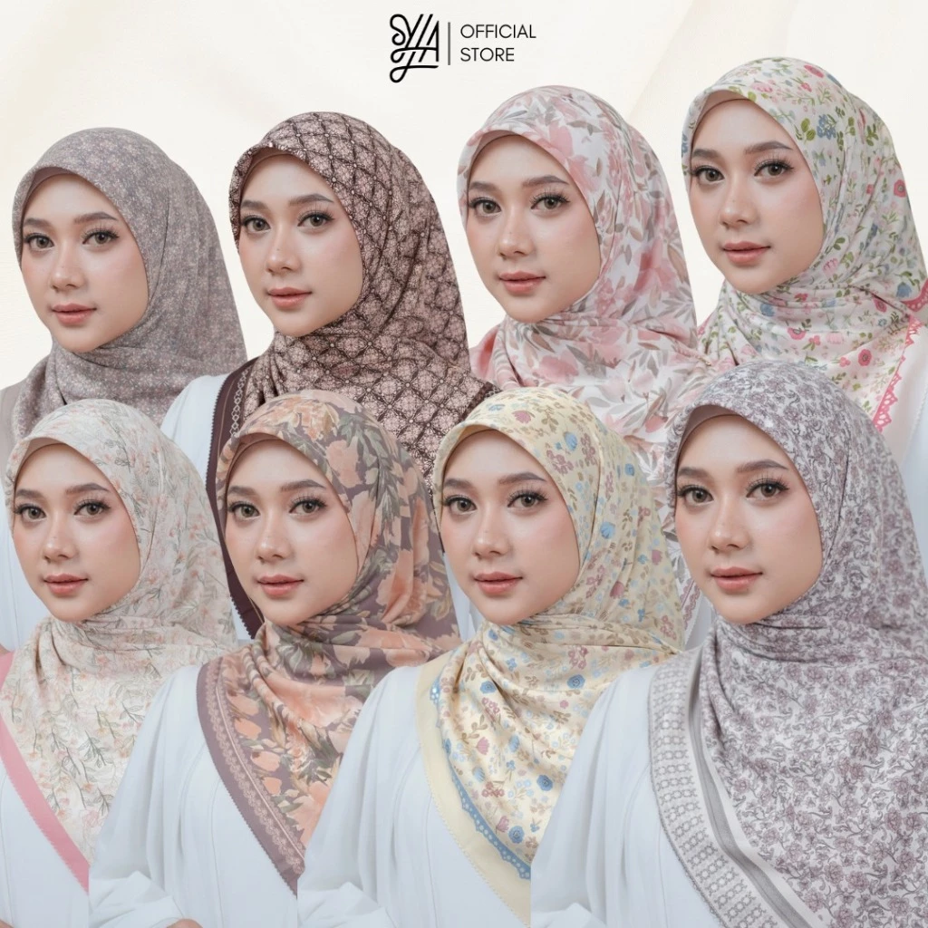 Hijab Motif 101-200 Segi Empat Voal Premium Laser Cut Free Pouch by Syla Hijab