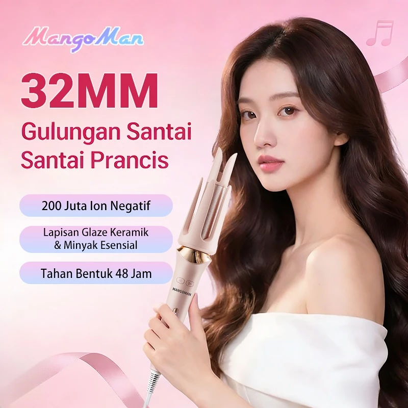 Fast Shipping Catokan Rambut Curly Ceramics 32mm Catokan Curly Otomatis Curly Rambut Curling Iron Ion negatif hair curler automatic Long button start, free control