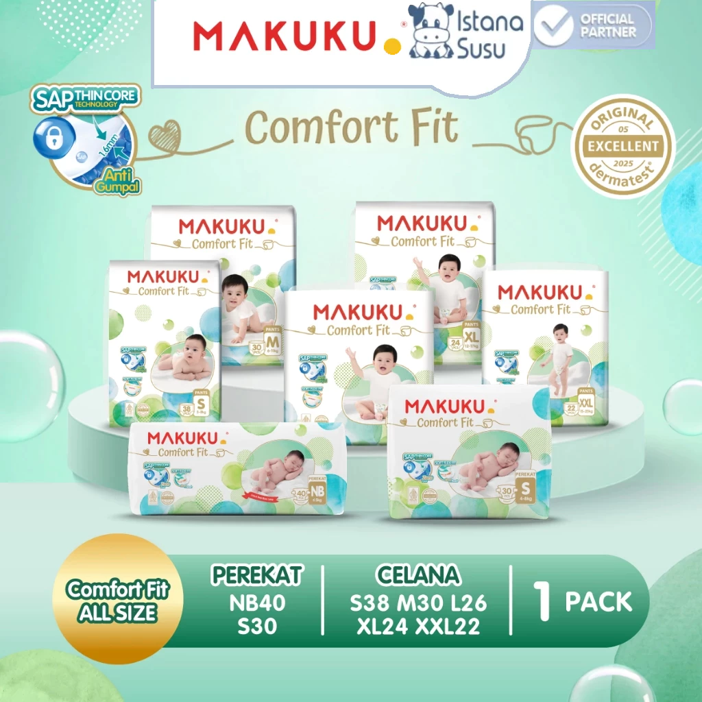 Makuku SAP Diapers Comfort Fit 3.0 Tape/Pants NB/S/M/L/XL/XXL