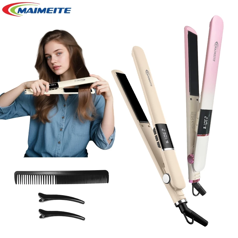 MAIMEITE 2IN1 Catok Rambut untuk Meluruskan Keriting Ringan catok pengeriting catok penglurus rambut/catokan rambut/ Pengkeriting (Curly)360° Sudut belok jauh  / Pelurus / Hair Straightener Catok Rambut
