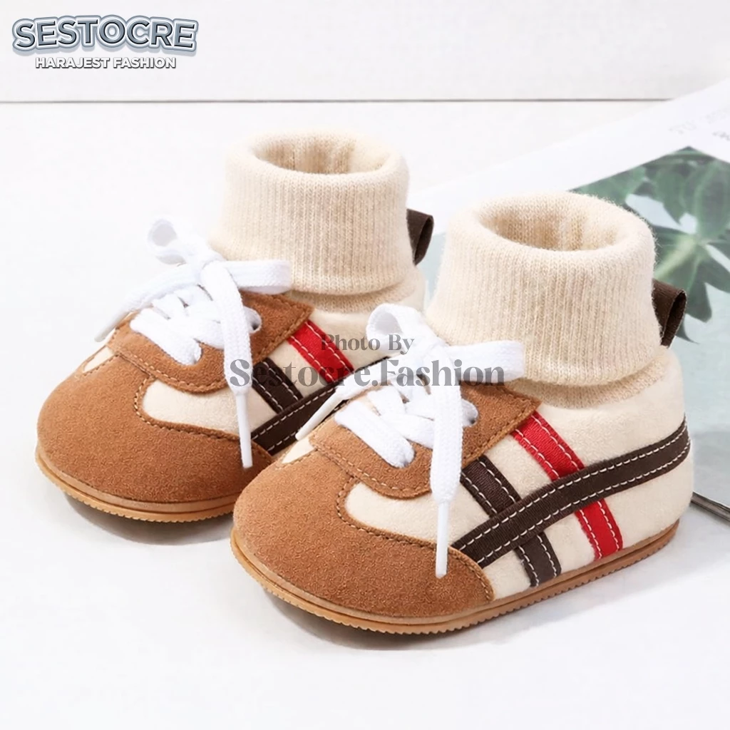 Sepatu bayi laki laki Perempuan umur 0-12 bulan kaos kaki bayi anti slip baby shoes prewalker newborn unisex lucu kekinian - SHF