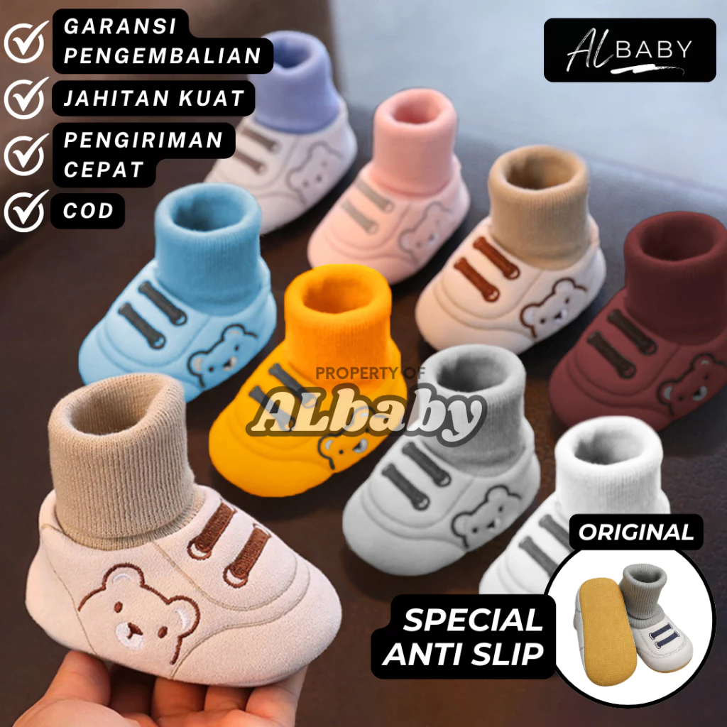 ALbaby Sepatu Kaos Kaki Bayi Anti Slip Prewalker Laki Laki Prempuan Usia 0 6 Bulan  0 12 Bulan MILO