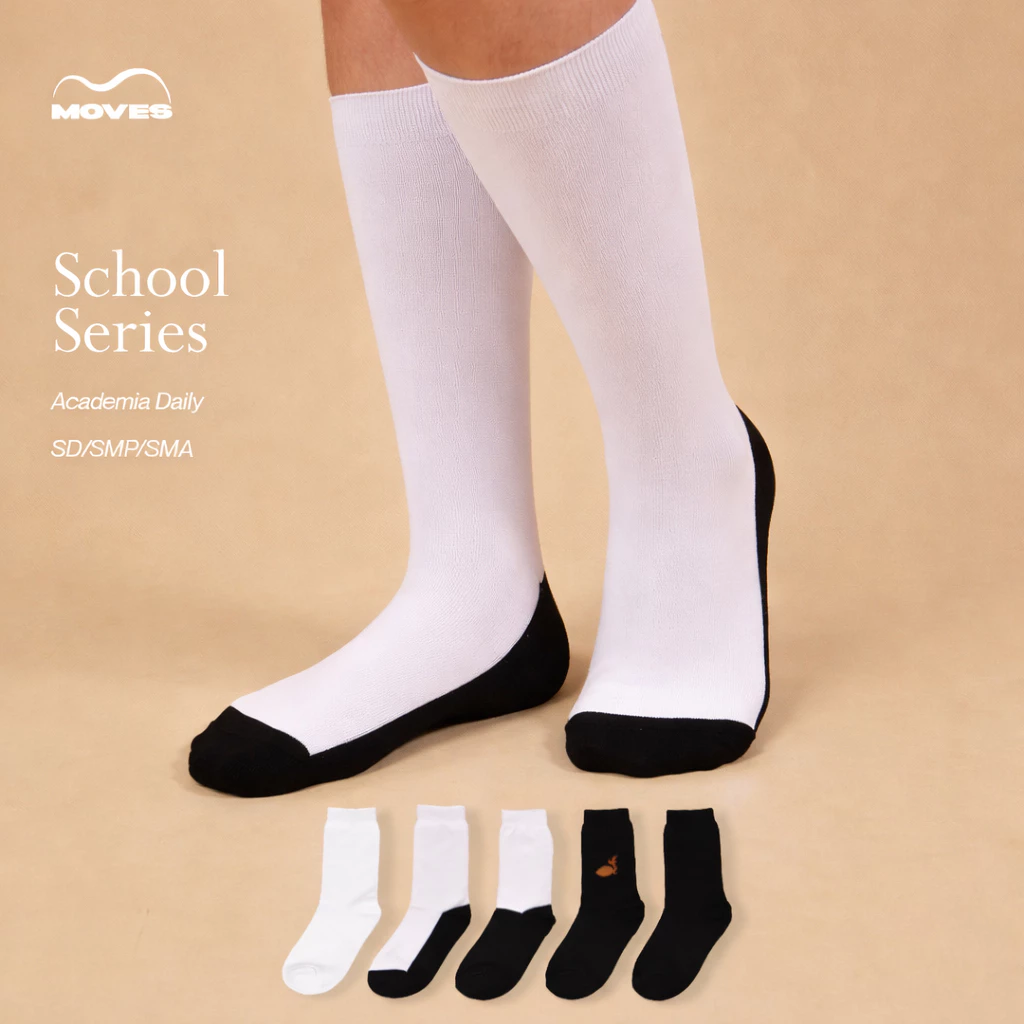 Moves Academia Daily - Kaos Kaki Sekolah SD SMP SMA Pramuka Premium Halus Menyerap Keringat