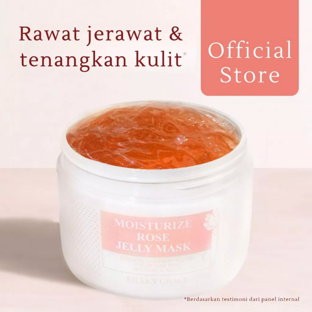 EILEEN GRACE - Moisturize Rose Jelly Mask 300 ml | Masker Wajah | Jerawat | Bruntus | Bopeng | Bekas Jerawat | Kemerahan | Skin Barrier | Mencerahkan | Melembapkan