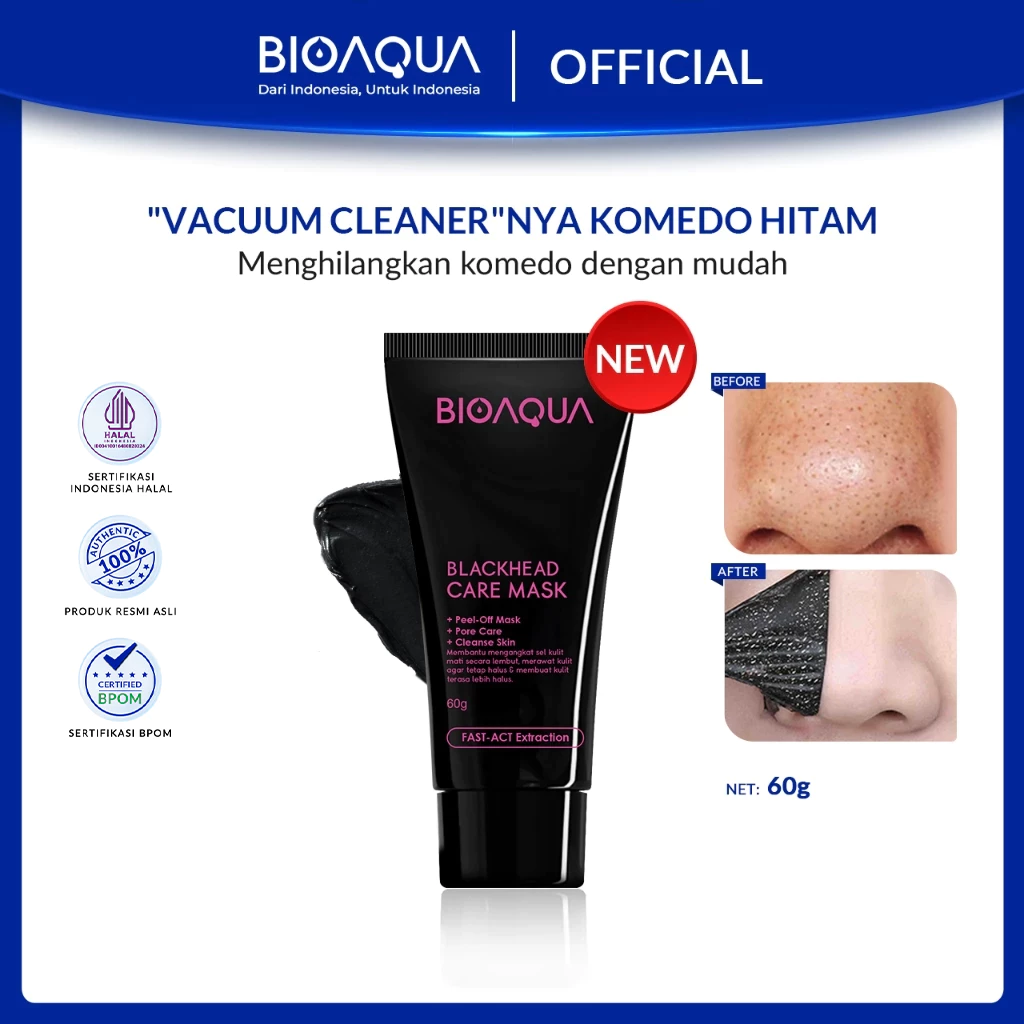 BIOAQUA Masker Komedo Bamboo Charcoal Blackhead Remover Mask Peel Off Mask Masker Wajah Hidung Pembersih Komedo